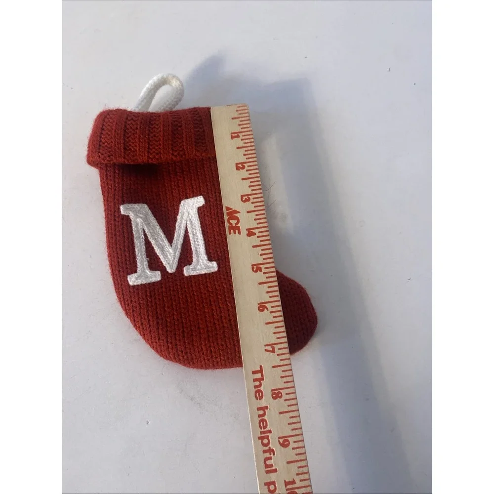 Wondershop Monogram Mini Christmas Stocking Initial Letter M Red Knit Target 8